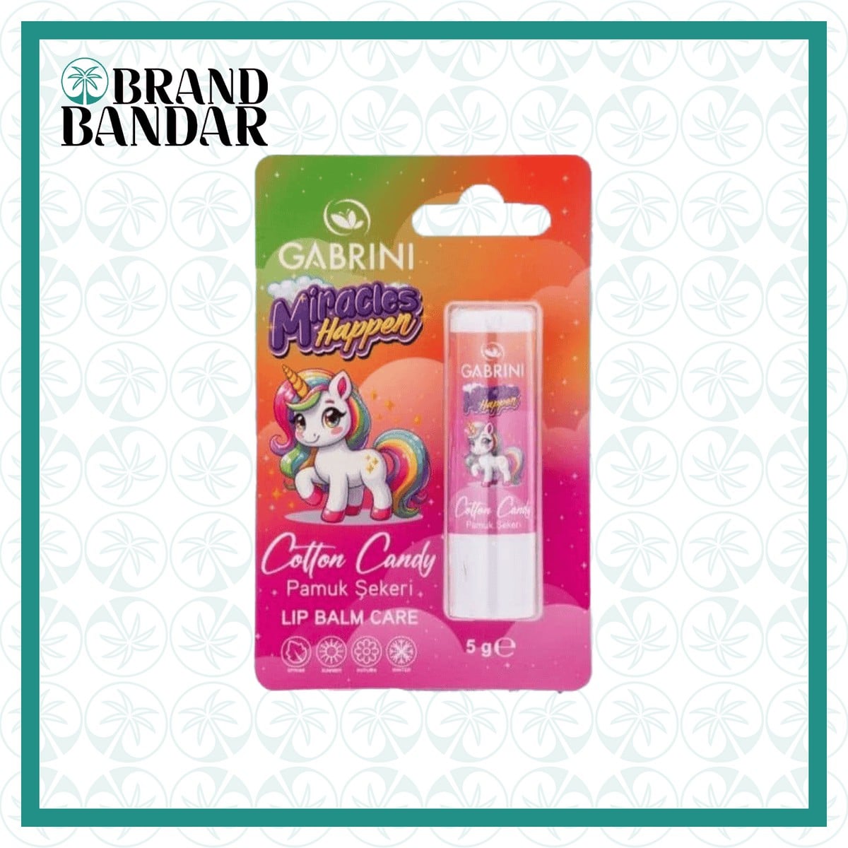 بالم لب کودک آبنبات پنبه ای گابرینی Baby Lip Balm Cotton candy Gabrini