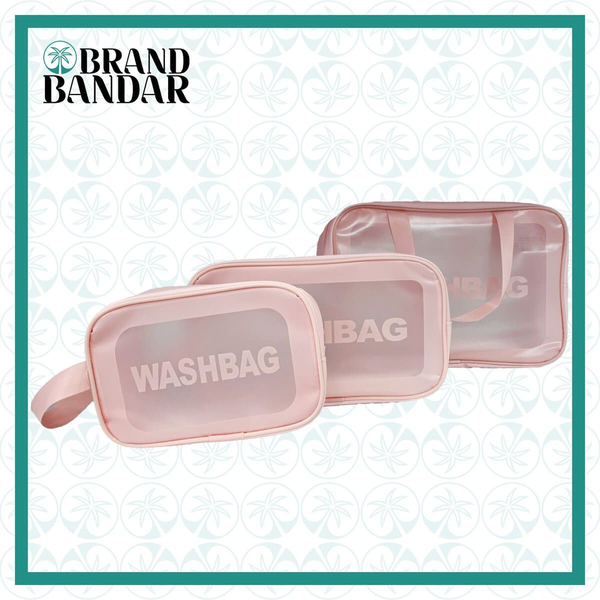 کیف (واش بگ) ۳ تیکه صورتی Pink Wash 3 bag